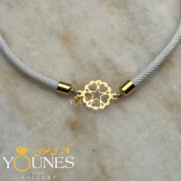 دستبند گرد قلبی طلا لیزری